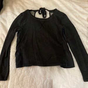 Lululemon Heather-Gray Tie-Back Long Sleeve